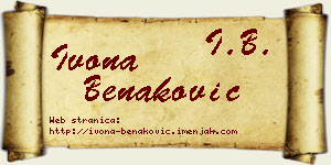 Ivona Benaković vizit kartica